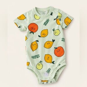 Lindex Baby Citrus Bodysuit 9-12M Scandinavian Nordic Minimalist Cute Playful